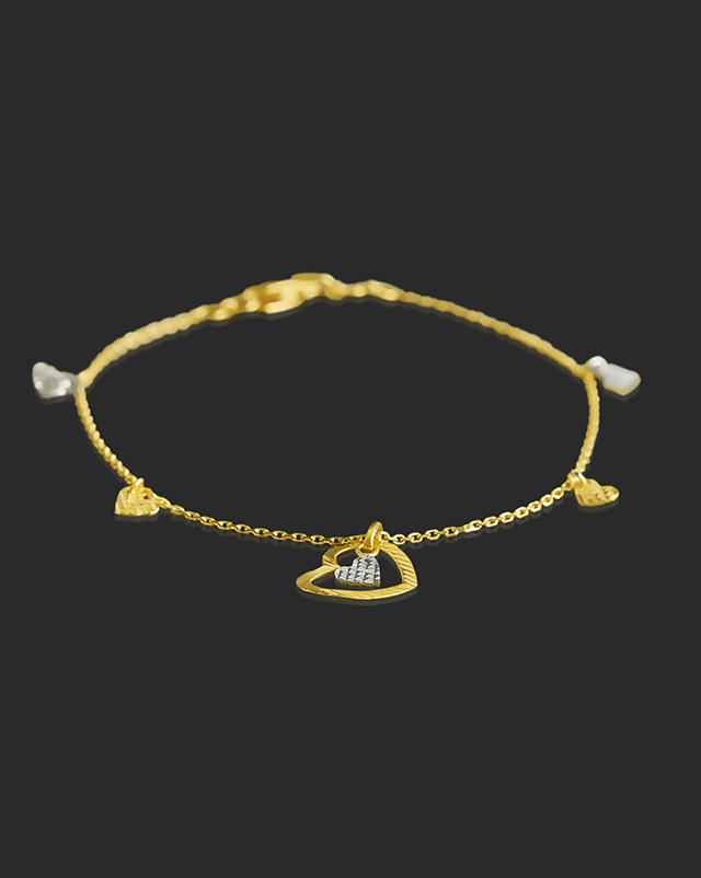 Amor 22Kt Gold Matching Set, Charm Bracelet