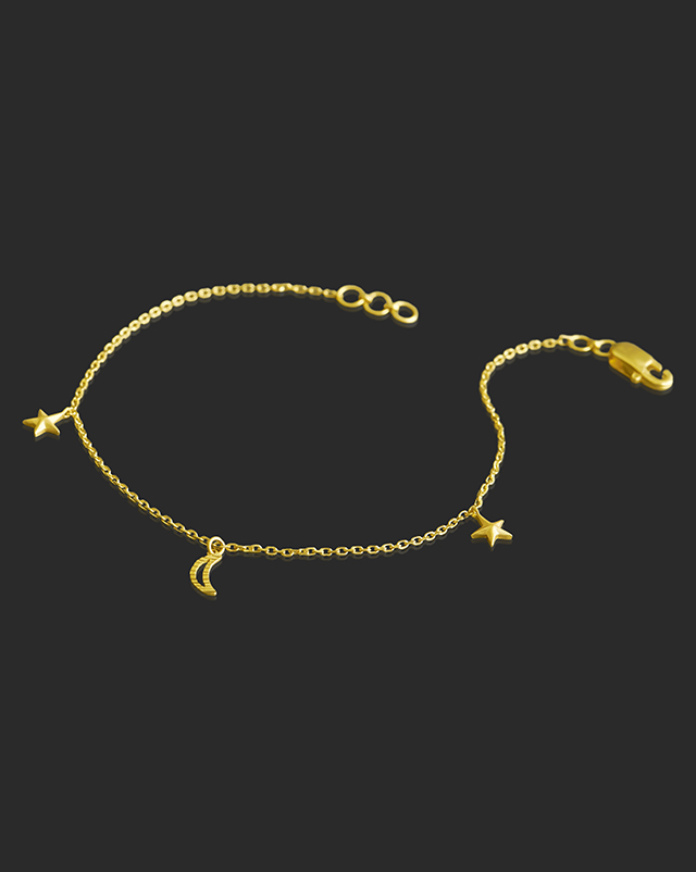 Sanya 22Kt Gold Matching Set, Charm Bracelet