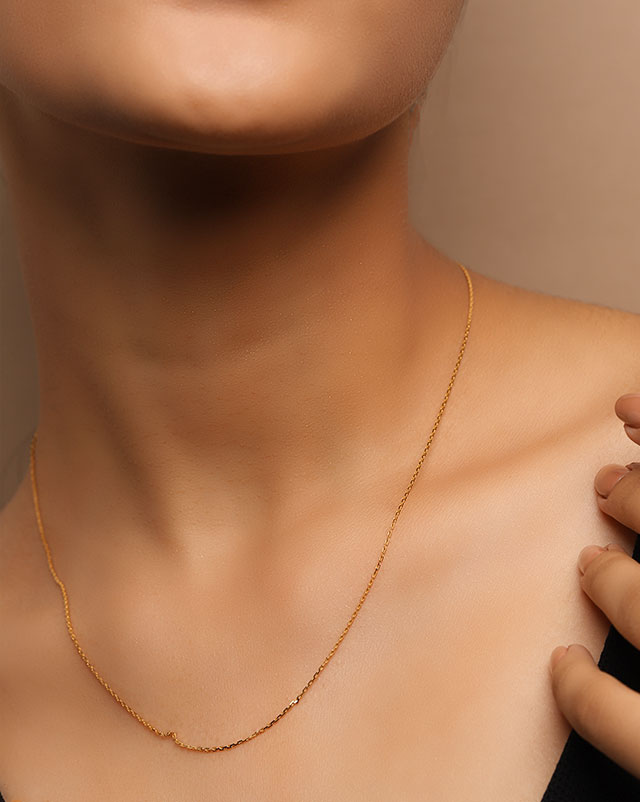 Faceted Cable 22Kt Gold Chain