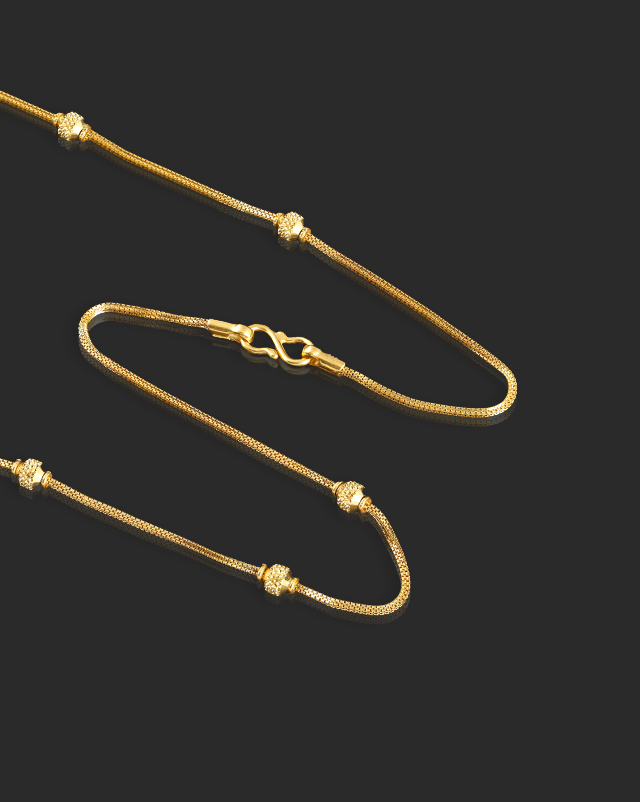Textured Beads 22Kt Gold Chain