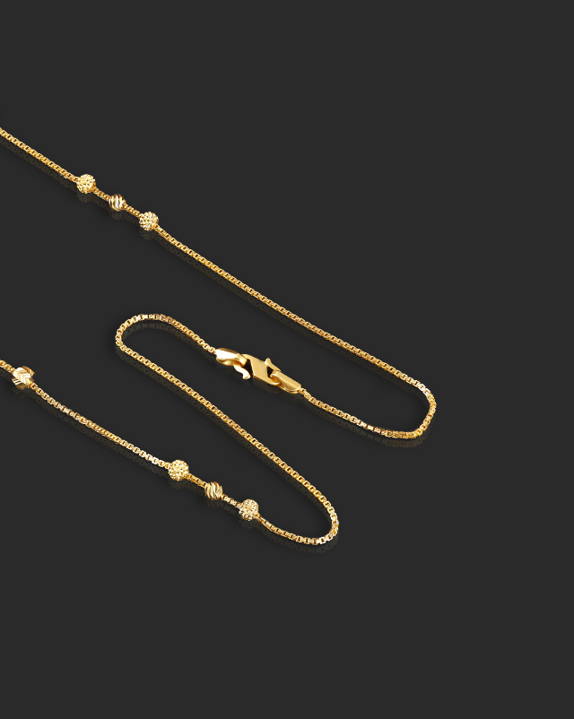 Gold Chains 22 Karat Yellow Gold Edgy Beads 22Kt Gold Chain