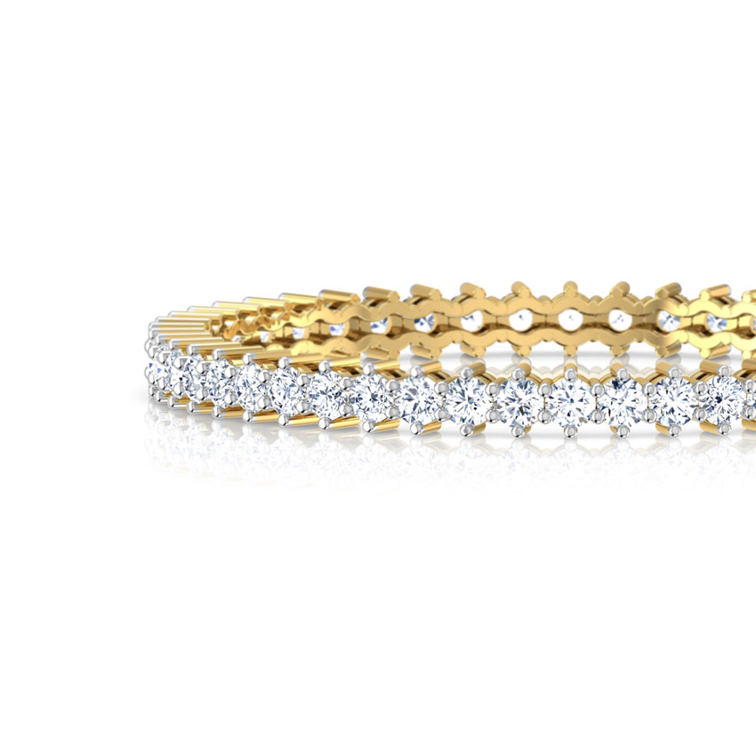 Solitaire Bangles 18 Karat Yellow Gold Radiate Solitaire Bangle