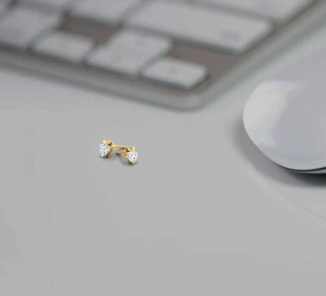 Aura Solitaire Stud Earrings