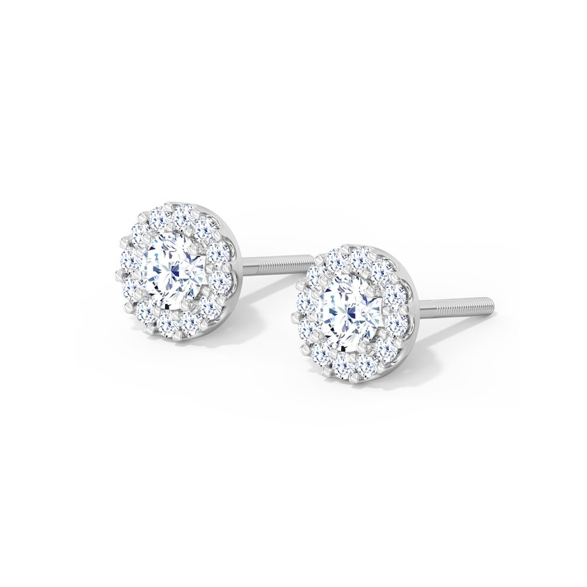 Solitaire Earrings 14 Karat White Gold Radiance Solitaire Earrings