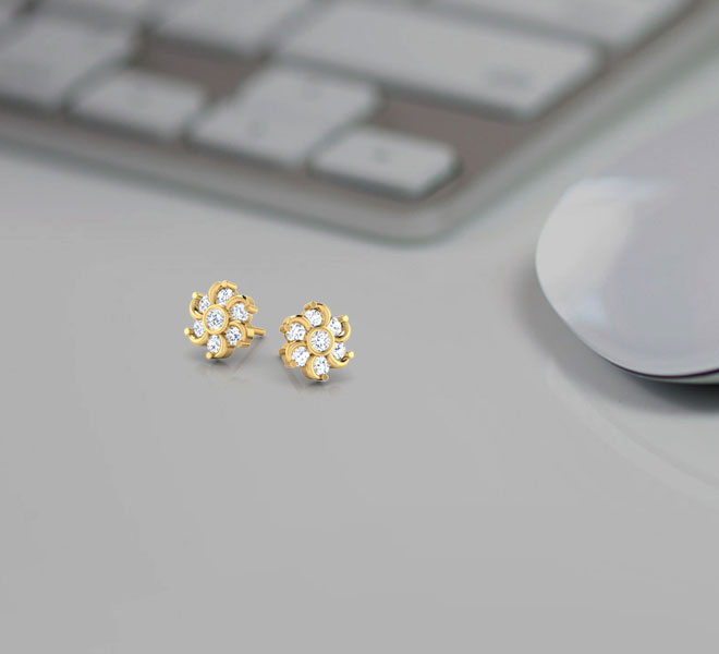 Contemporary Seven-Stone Studs