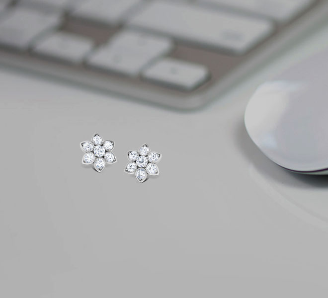 Contemporary Seven-Stone Studs