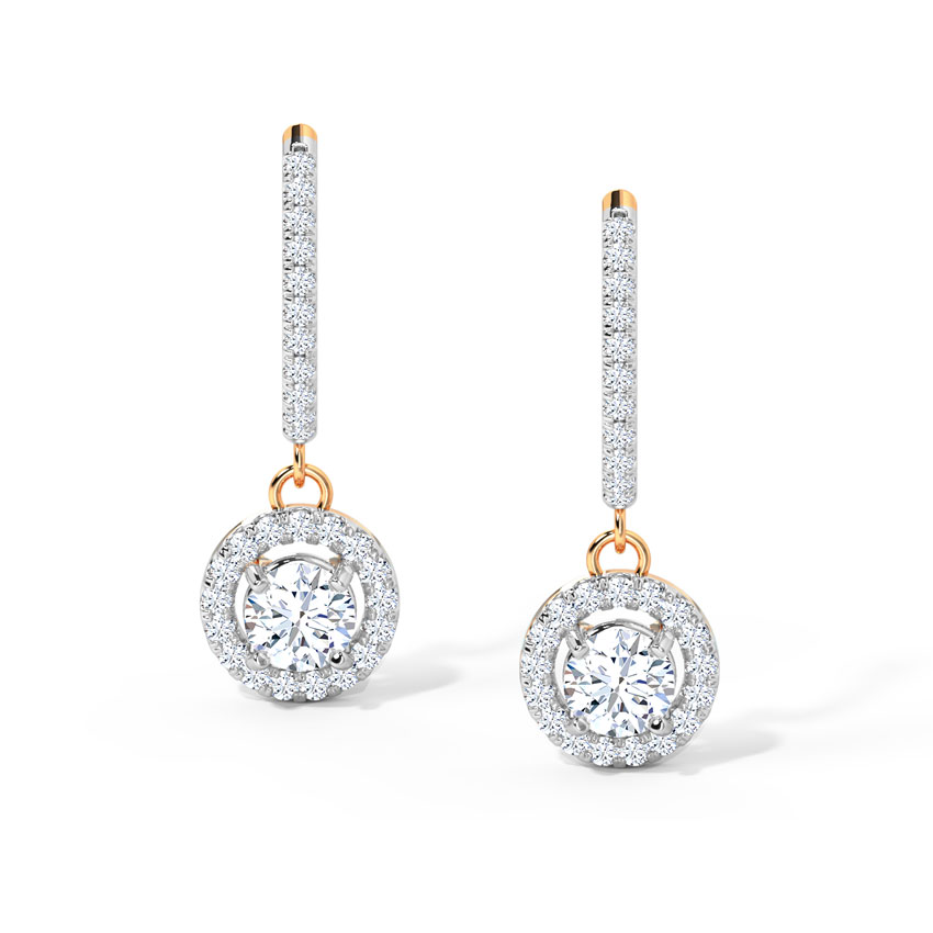 Solitaire Earrings 14 Karat Rose Gold Debbie Bling Solitaire Drop Earrings