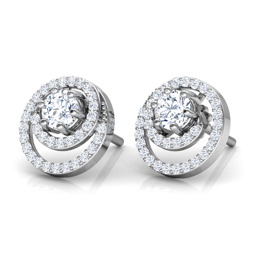 Swirl Detachable Solitaire Earrings