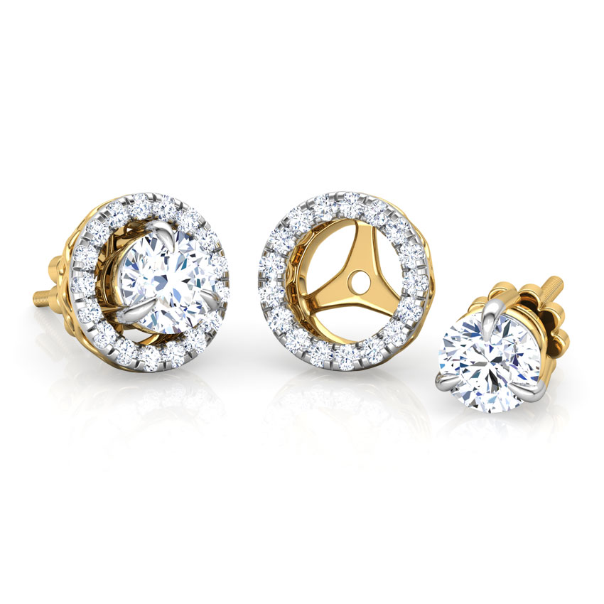 Glitter Halo Solitaire Stud Earrings Glitter Halo Solitaire Stud Earrings