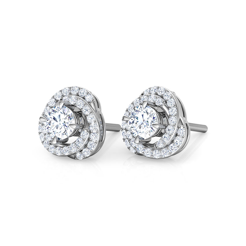 Twinkle Swerve Solitaire Stud Earrings
