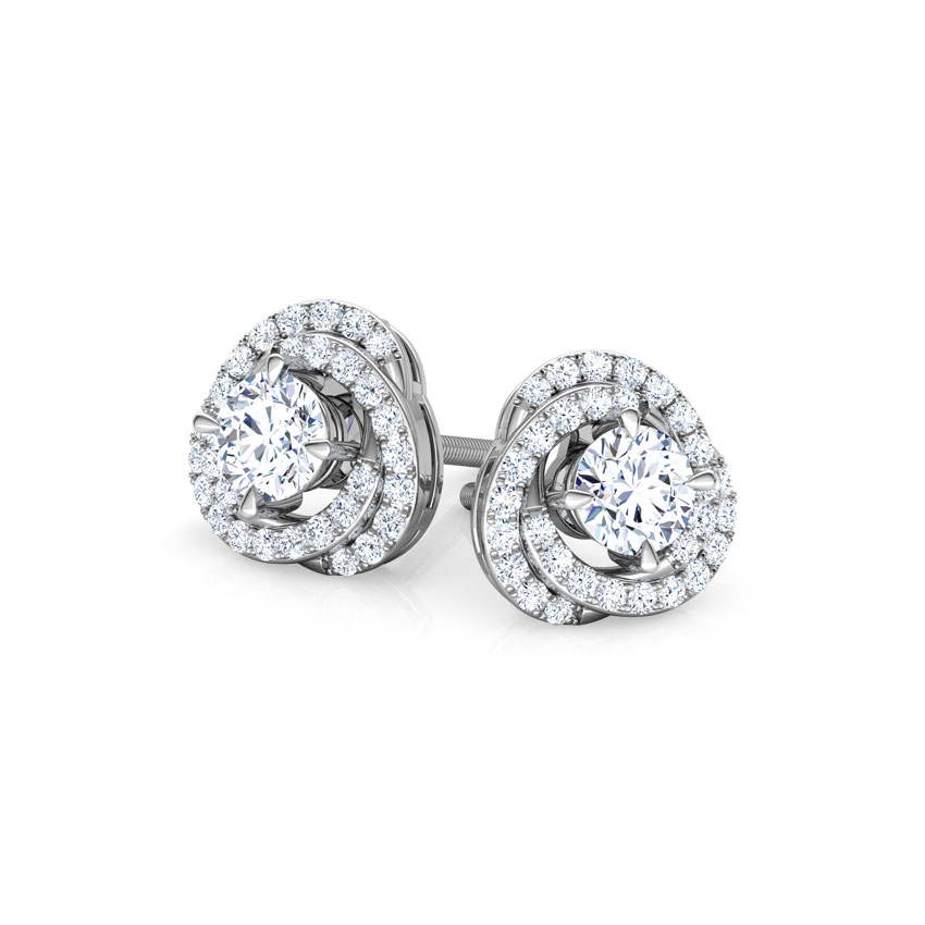 Twinkle Swerve Solitaire Stud Earrings