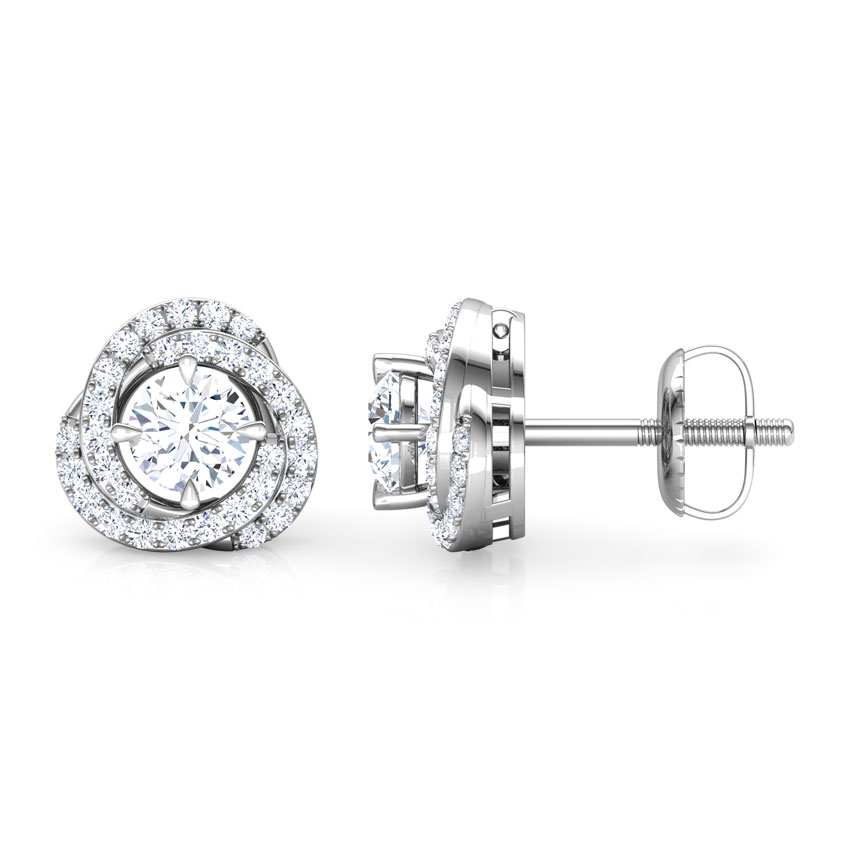 Twinkle Swerve Solitaire Stud Earrings