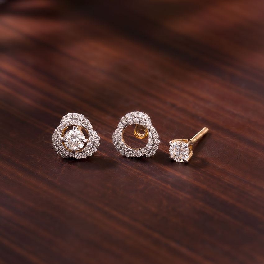 Twinkle Swerve Solitaire Stud Earrings