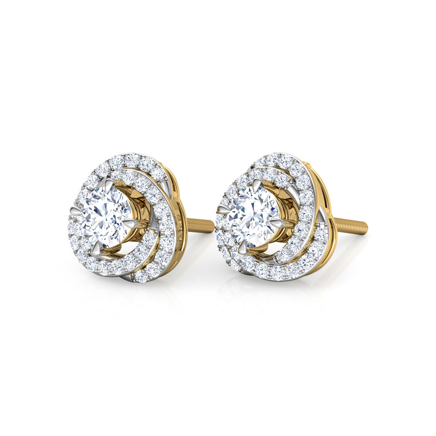 Twinkle Swerve Solitaire Stud Earrings
