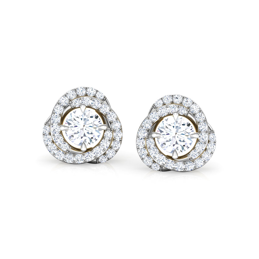 Twinkle Swerve Solitaire Stud Earrings
