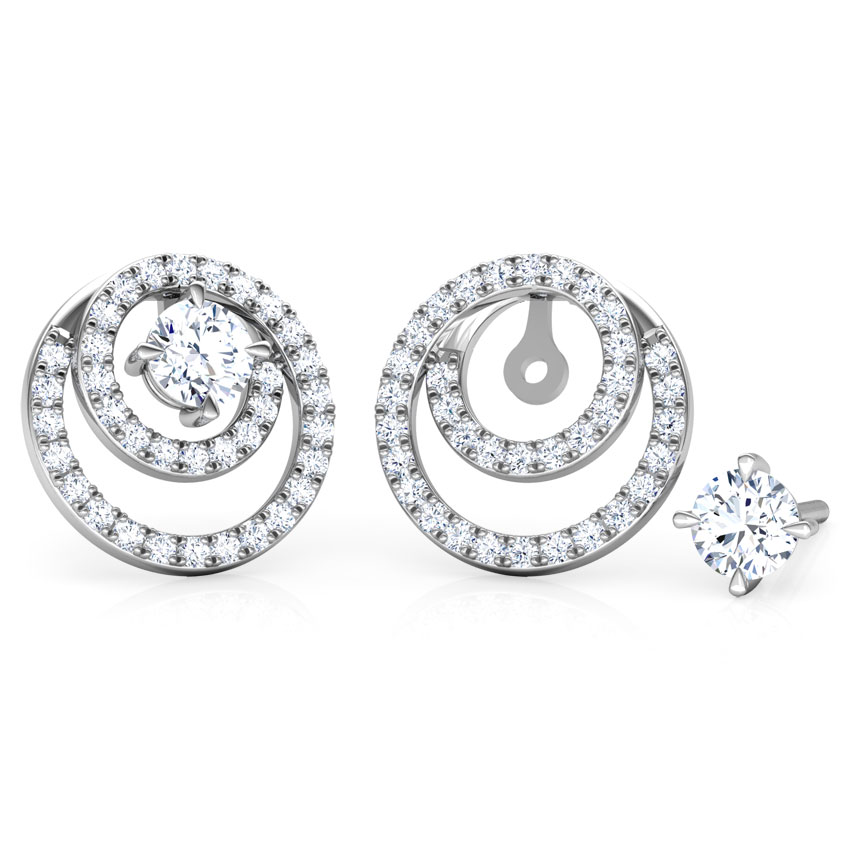 Shimmer Encircle Solitaire Stud Earrings