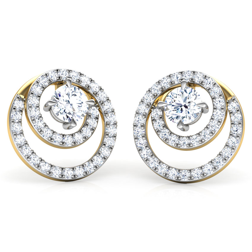 Shimmer Encircle Solitaire Stud Earrings