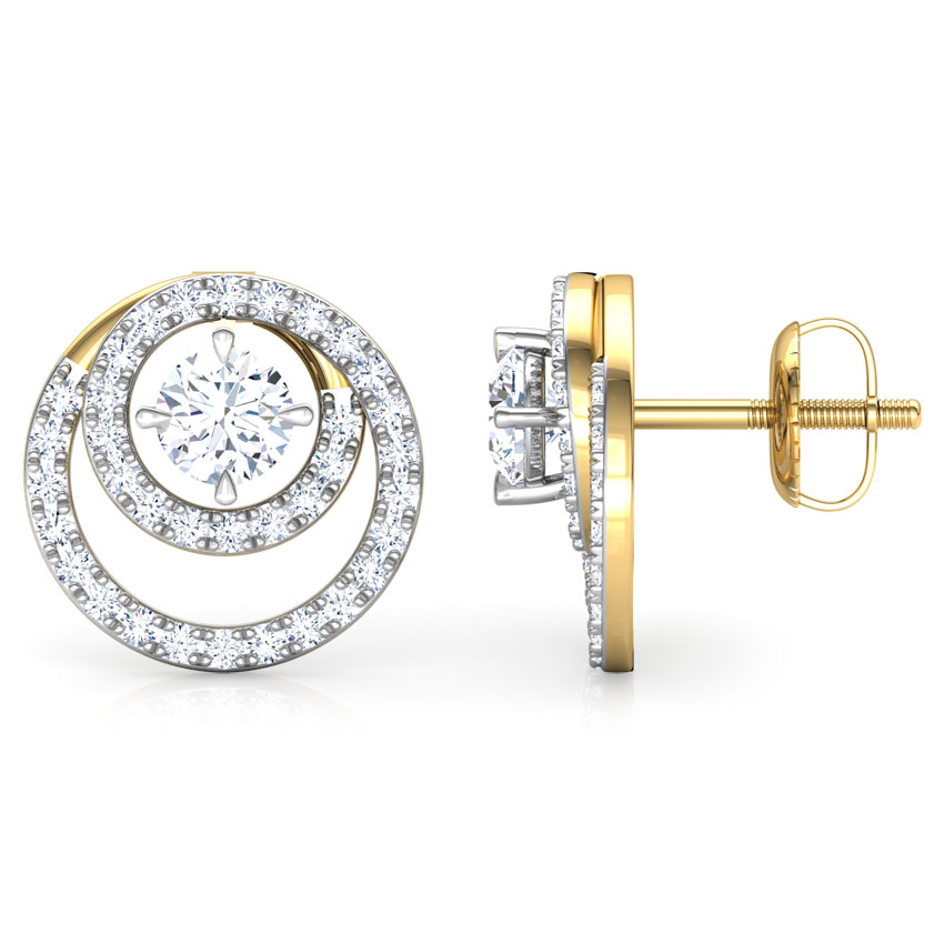 Shimmer Encircle Solitaire Stud Earrings