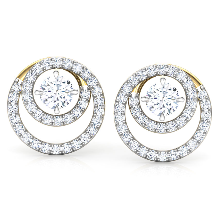 Shimmer Encircle Solitaire Stud Earrings