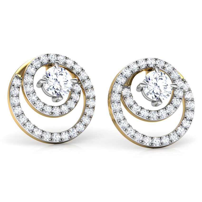 Shimmer Encircle Solitaire Stud Earrings