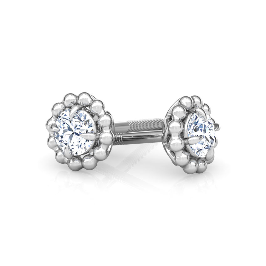 Glow Halo Solitaire Stud Earrings