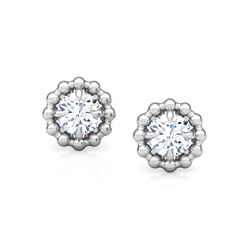 Glow Halo Solitaire Stud Earrings
