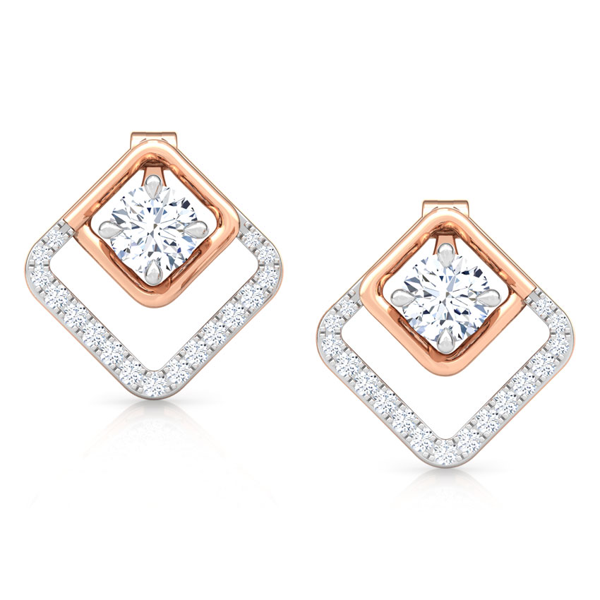 Gleam Quad Solitaire Stud Earrings