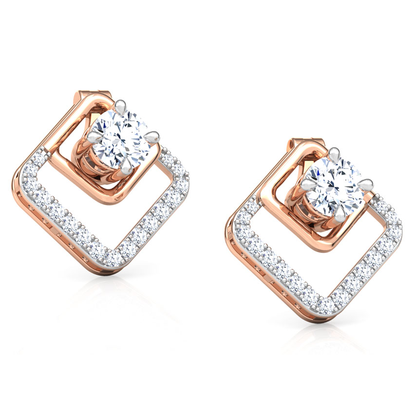 Gleam Quad Solitaire Stud Earrings