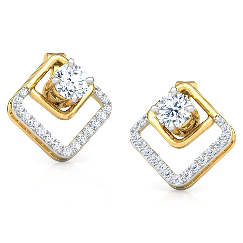 Gleam Quad Solitaire Stud Earrings