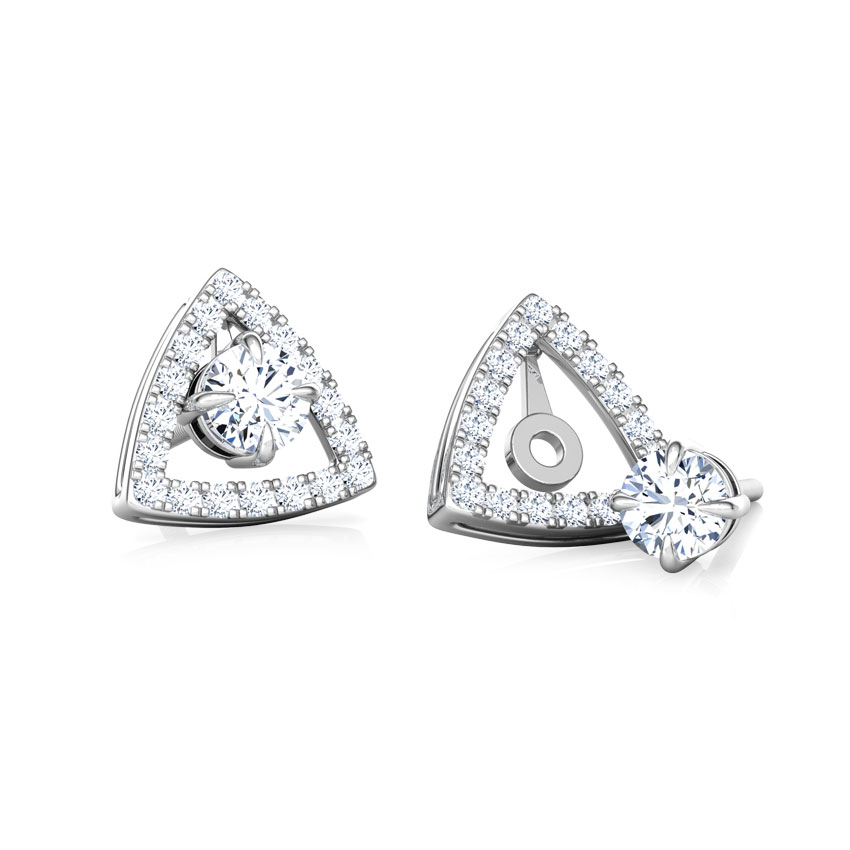 Shine Trigon Solitaire Stud Earrings