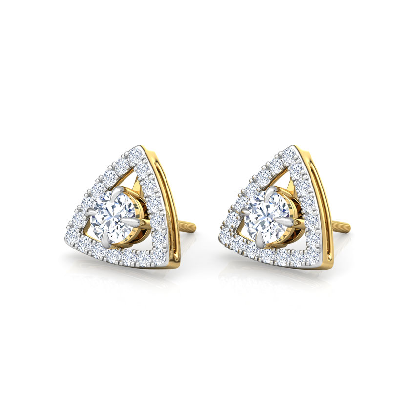 Shine Trigon Solitaire Stud Earrings
