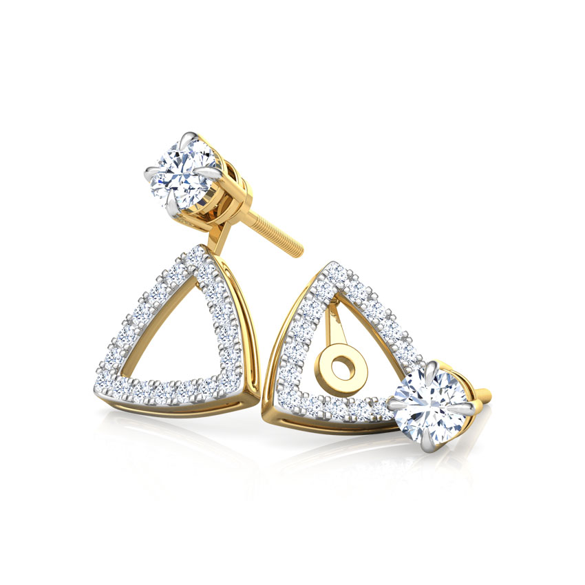 Shine Trigon Solitaire Stud Earrings