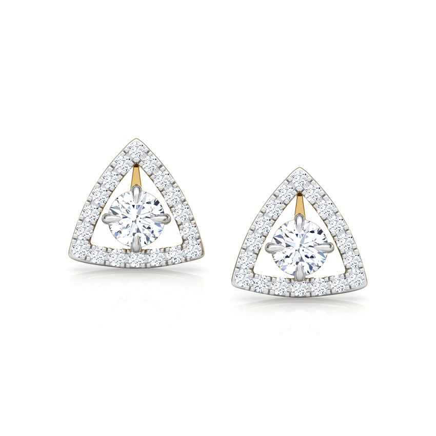 Shine Trigon Solitaire Stud Earrings