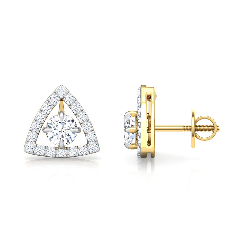 Shine Trigon Solitaire Stud Earrings