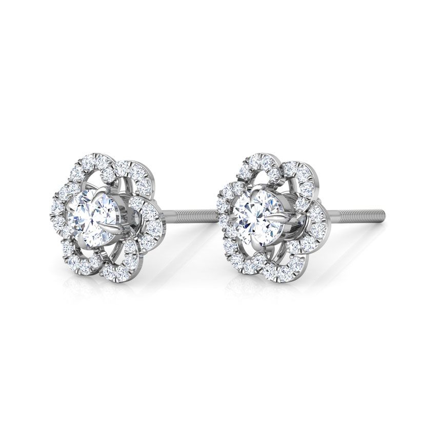 Bright Bloom Solitaire Stud Earrings