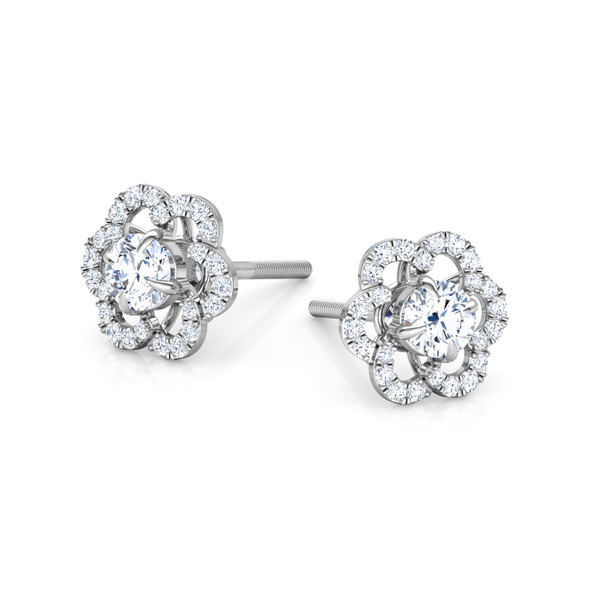 Bright Bloom Solitaire Stud Earrings