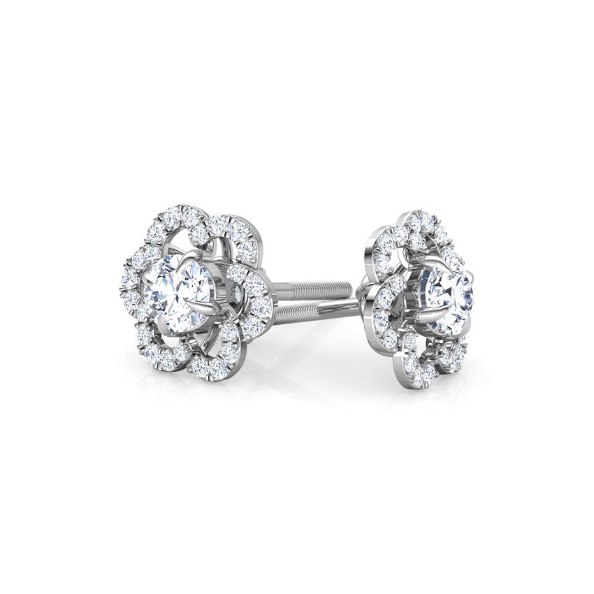 Bright Bloom Solitaire Stud Earrings