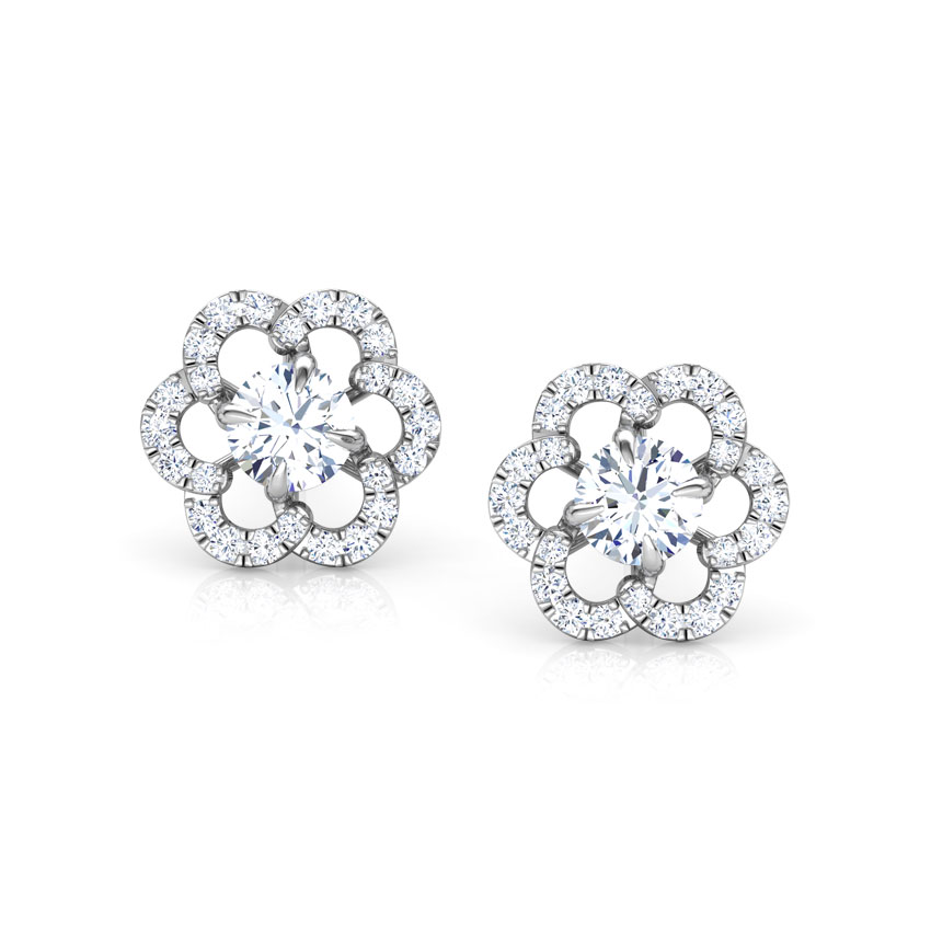 Bright Bloom Solitaire Stud Earrings