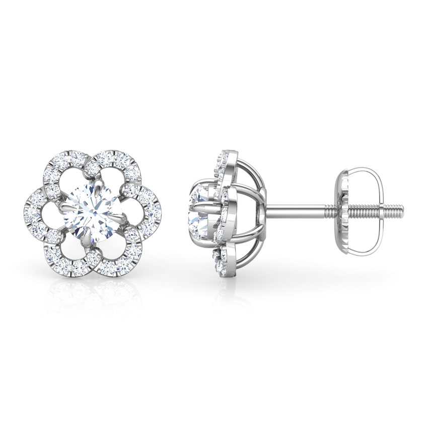 Bright Bloom Solitaire Stud Earrings