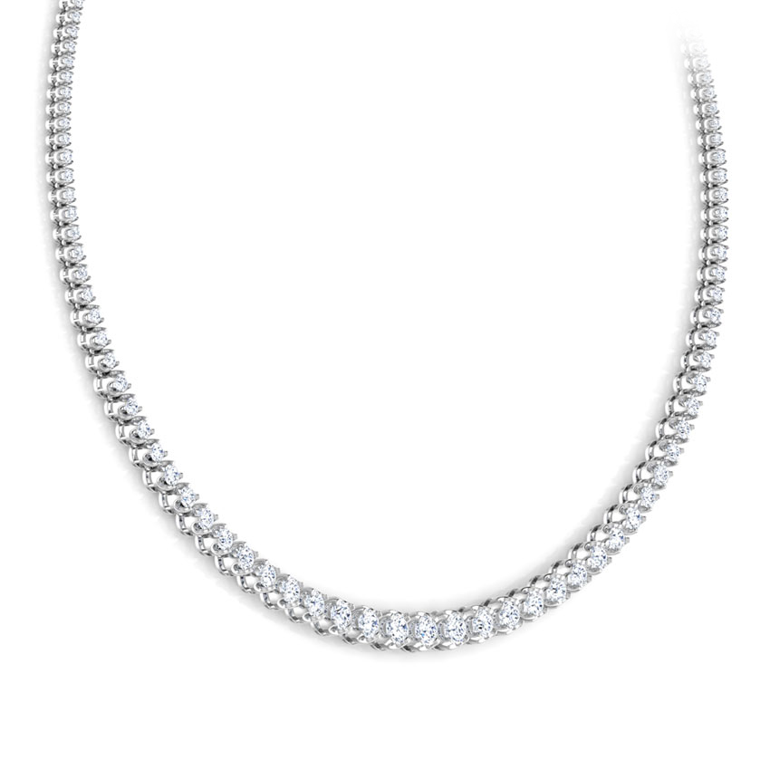 Single Line Illusion Solitaire Necklace