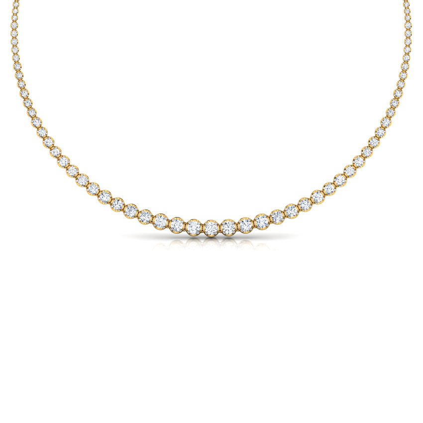 Single Line Illusion Solitaire Necklace