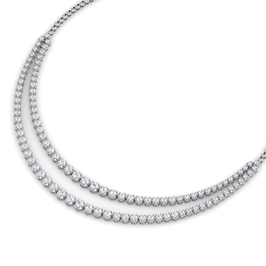 Two Line Illusion Solitaire Necklace Two Line Illusion Solitaire Necklace