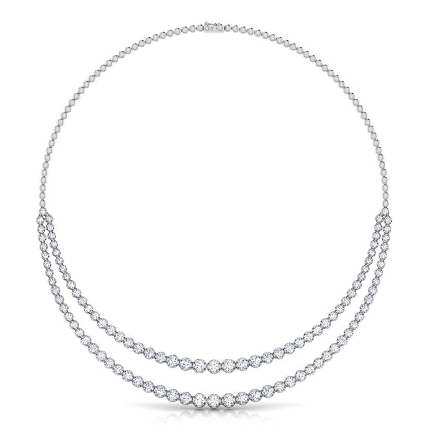 Two Line Illusion Solitaire Necklace Two Line Illusion Solitaire Necklace