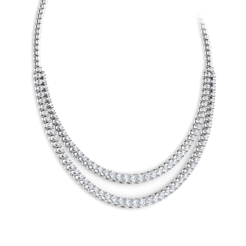 Two Line Illusion Solitaire Necklace Two Line Illusion Solitaire Necklace