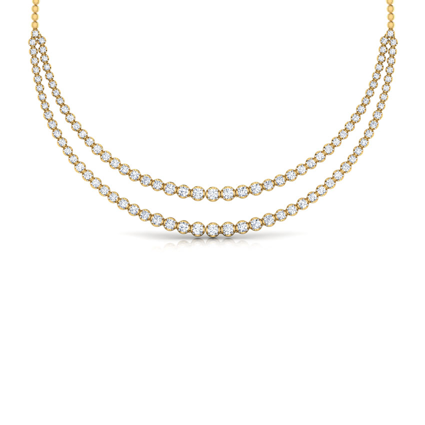 Two Line Illusion Solitaire Necklace
