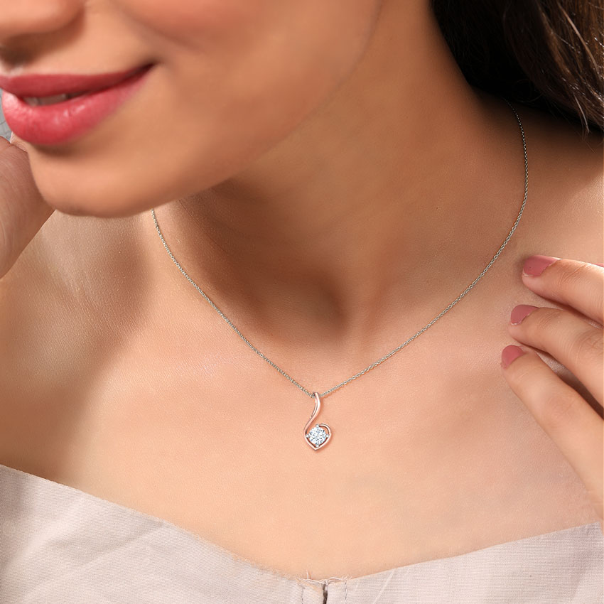 Solitaire Pendants 18 Karat Rose Gold Compassion Solitaire Pendant