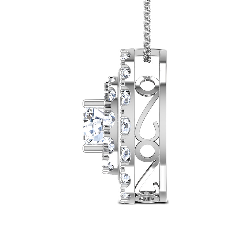 Two Row Halo Solitaire Pendant
