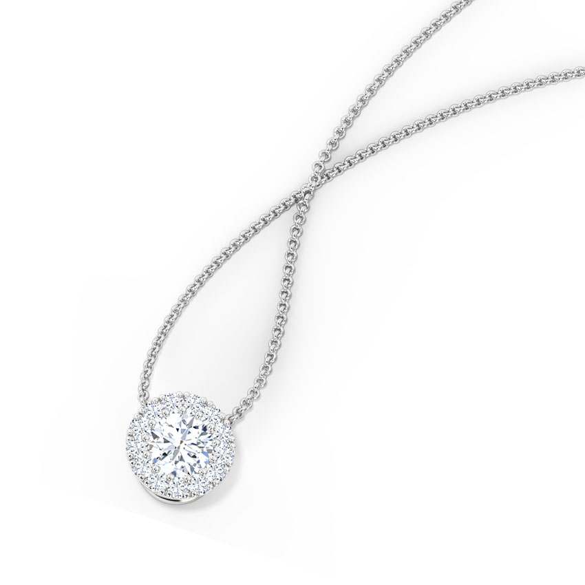 Halo Disc Solitaire Pendant