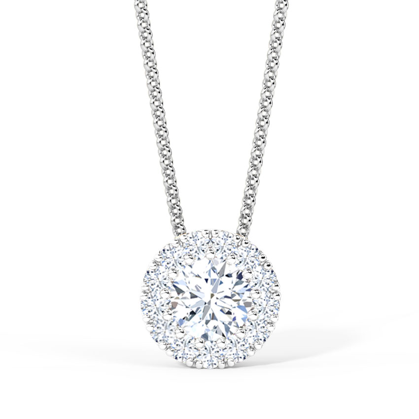 Halo Disc Solitaire Pendant