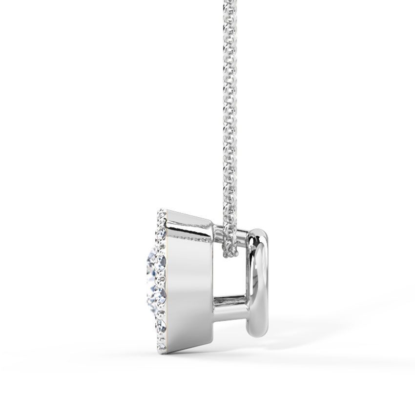 Halo Disc Solitaire Pendant